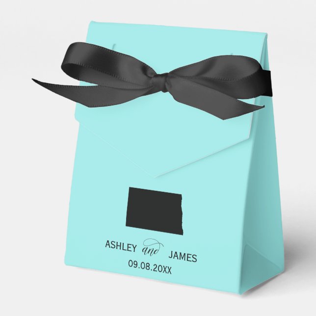 Wedding Welcome to North Dakota Favor Box Map (Front Side)