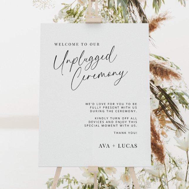 Wedding Welcome To Our Unplugged Ceremony Sign (Creator Uploaded)