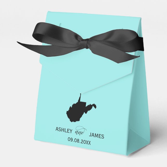 Wedding Welcome to West Virginia Favor Box w/ Map (Front Side)