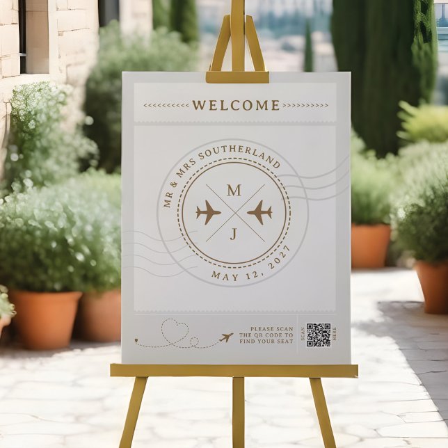 Wedding Welcome Travel Theme Photo  Foam Board (Wedding Welcome Travel Theme Photo Foam Board Front)