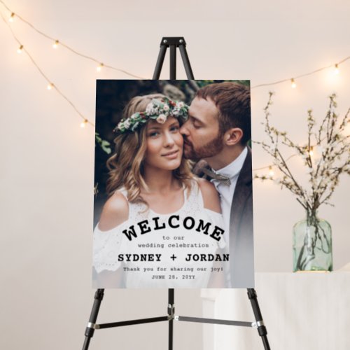 Wedding Welcome Typewriter Typography and Photo Foam Board