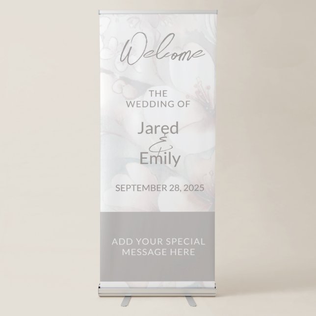 Wedding Welcome Vertical Retractable Banner (Front)