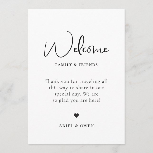 Wedding Welcome Weekend Timeline Program (Front)