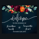 Wedding Welcome Wine Navy Burgundy Sign<br><div class="desc">Change event, names, and date to the design, for additional customization (font color, font style, move or remove elements *welcome and bridal shower are not editable but color can be changed ), click on personalize, scroll down and click on link "click to customize further". ** Please see the full collection...</div>