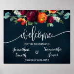 Wedding Welcome Wine Navy Burgundy Sign<br><div class="desc">Change event, names, and date to the design, for additional customization (font color, font style, move or remove elements *welcome and bridal shower are not editable but color can be changed ), click on personalize, scroll down and click on link "click to customize further". ** Please see the full collection...</div>