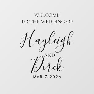 Wedding Welcome with Names and Date Window Cling