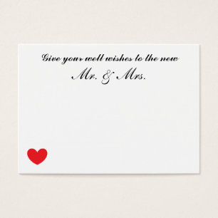 Wedding "Well Wishes" Cards