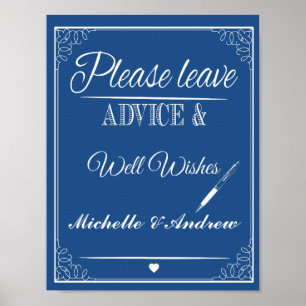 Wedding Well Wishes Sign, Wedding Reception Sign, Poster