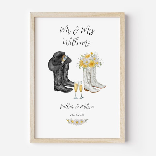 Wedding Western Boots Poster (Western Boots Wedding Poster)