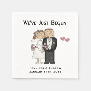 Wedding We've Just Begun Personalize Paper Napkins