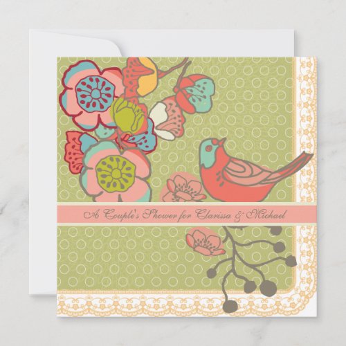 Wedding Whimsy Birds Couple's Shower Invitation