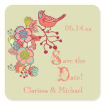 Wedding Whimsy Birds Save the Date Stickers