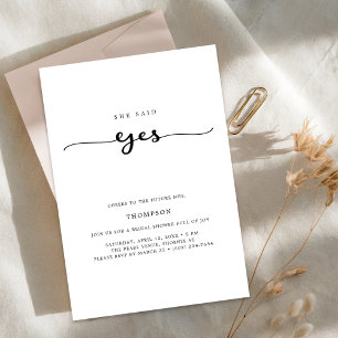 Wedding Whimsy Script She Said Yes Bridal Shower Invitation