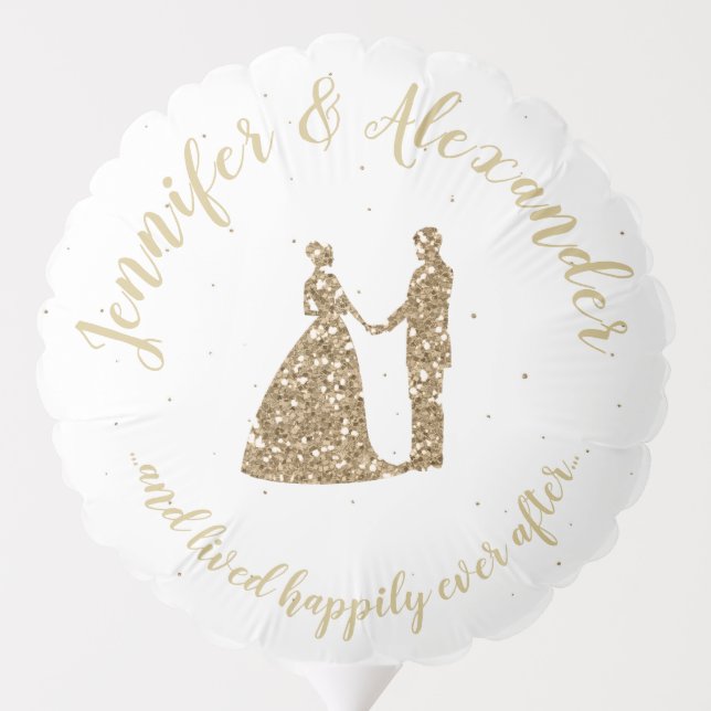 Wedding white balloon with names and phrase (Back)
