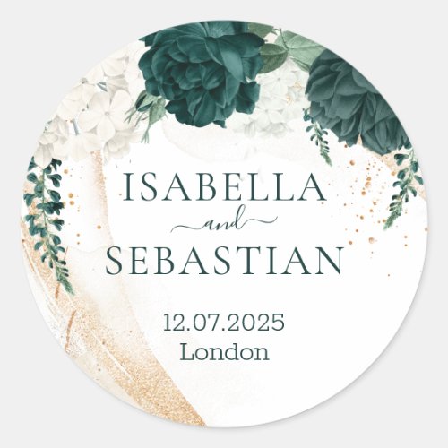 Wedding White Emerald Green Rose Floral