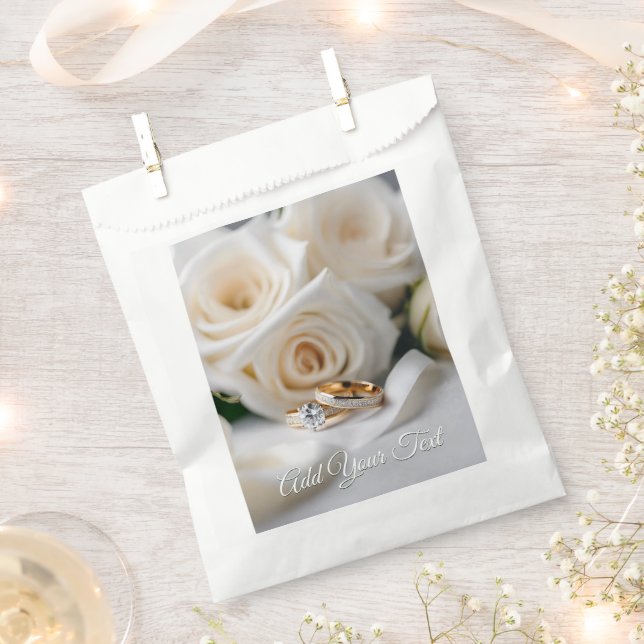 Wedding White Favor Bags (Clipped)