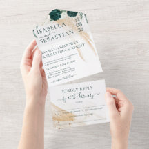 Wedding White Kindly Reply Emerald Green Rose