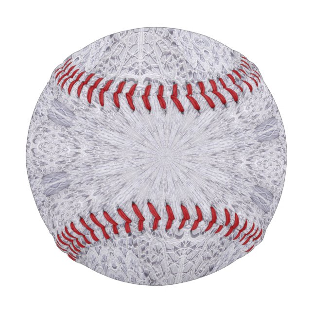 Wedding White Lace Mandala Kaleidoscope Abstract 1 Baseball (Front)