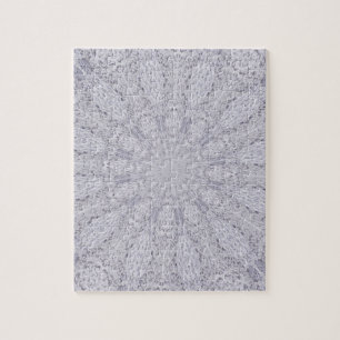 Wedding White Lace Mandala Kaleidoscope Abstract 1 Jigsaw Puzzle