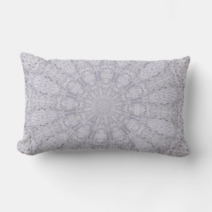 Wedding White Lace Mandala Kaleidoscope Abstract 1 Lumbar Pillow