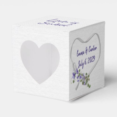 Wedding White Ribbon Heart Favor Boxes