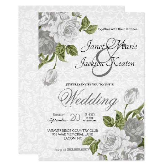 Wedding - White Roses Invitation | Zazzle.com