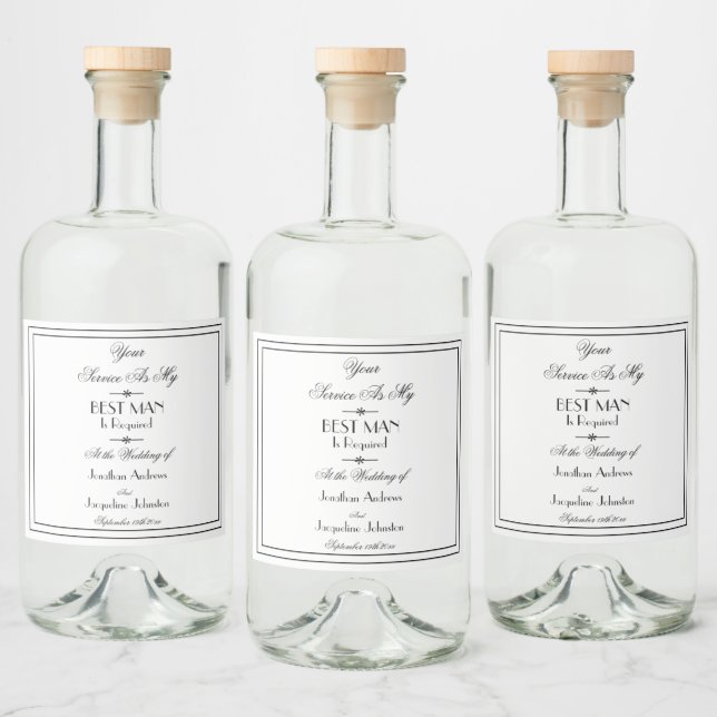  Wedding Will You Be My Best Man Proposal  Liquor Bottle Label (Bottles)