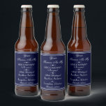 Wedding Will You Be My Groomsman Cool Proposal  Beer Bottle Label<br><div class="desc">Wedding Will You Be My Groomsman Cool Script Navy Blue And White Proposal Beer Bottle Label. Proposal personalized with the Bride and Groom's names and the marriage date. Click personalize this template to customize it with the Bride and Groom names and the marriage date quickly and easily. Wedding Will You...</div>