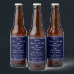 Wedding Will You Be My Groomsman Cool Proposal  Beer Bottle Label<br><div class="desc">Wedding Will You Be My Groomsman Cool Script Navy Blue And White Proposal Beer Bottle Label. Proposal personalized with the Bride and Groom's names and the marriage date. Click personalize this template to customize it with the Bride and Groom names and the marriage date quickly and easily. Wedding Will You...</div>