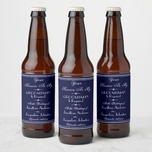 Wedding Will You Be My Groomsman Cool Proposal  Beer Bottle Label