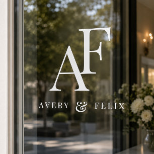 Wedding Window Cling Custom Monogram Glass Decal