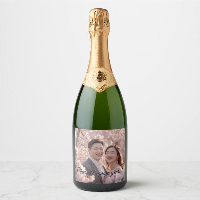 Wedding Wine Bottle Sparkling Wine Label (Front)