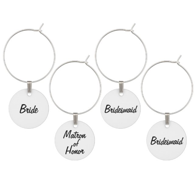 Wedding Wine Charm Set (Staggered)