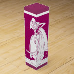 Wedding wine gift from the bride box<br><div class="desc">Illustration of a bride with flowers and veil,  gathering her skirts 
Room to add words to personalise
Gift box for wine for the bridesmaids</div>