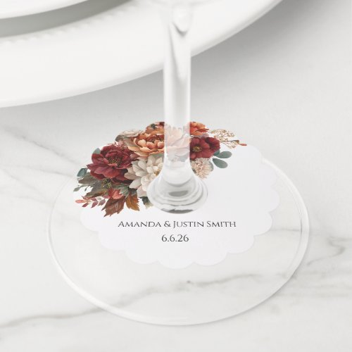 Wedding wine glass tag