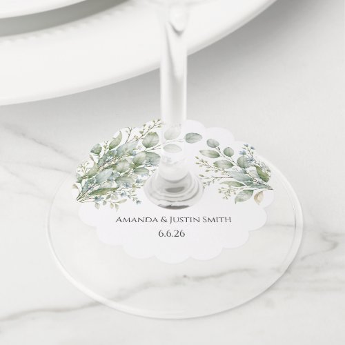Wedding wine glass tag