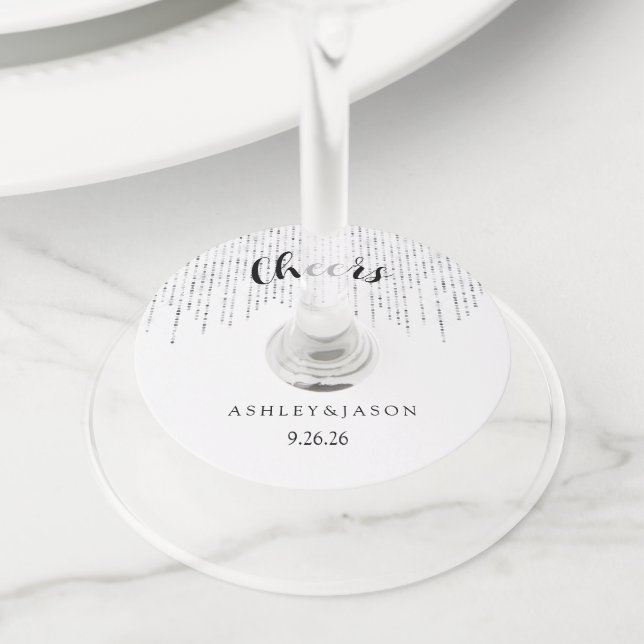 Wedding  wine glass tag (Close Up)