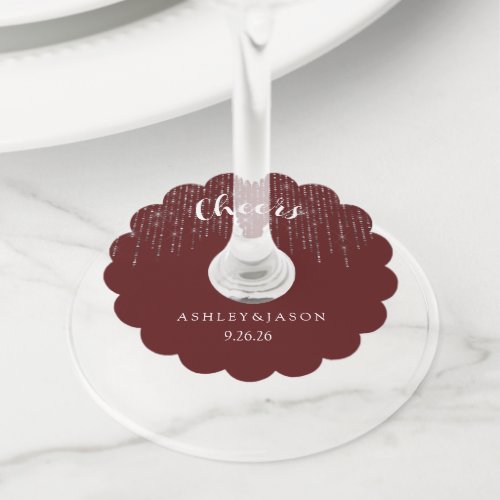 Wedding wine glass tag