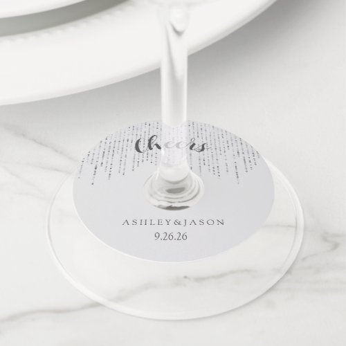 Wedding wine glass tag