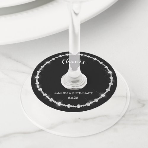 Wedding wine glass tag