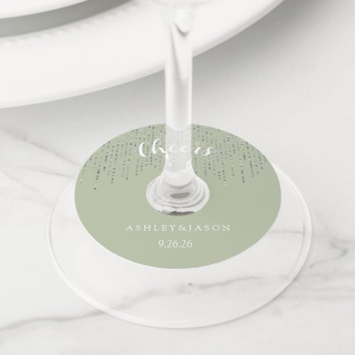 Wedding wine glass tag