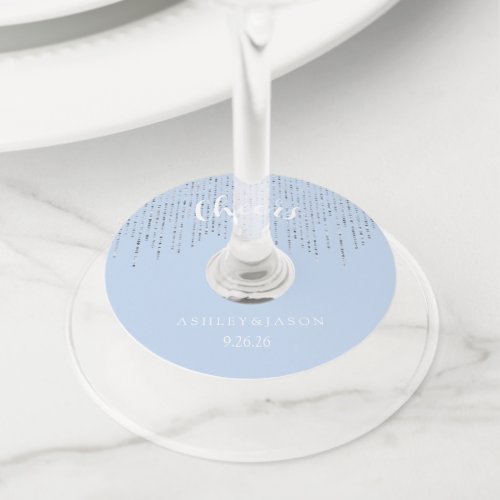 Wedding wine glass tag