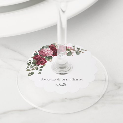 Wedding wine glass tag
