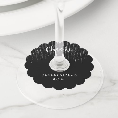Wedding  wine glass tag