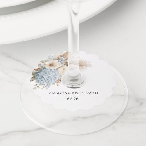 Wedding wine glass tag