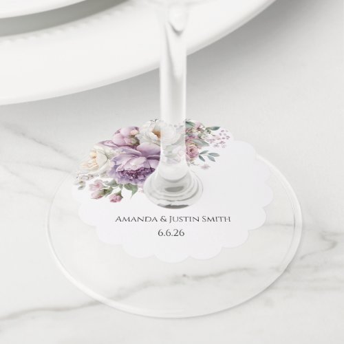 Wedding wine glass tag