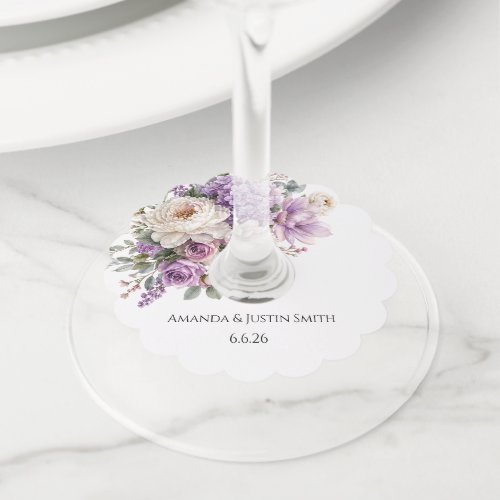Wedding wine glass tag