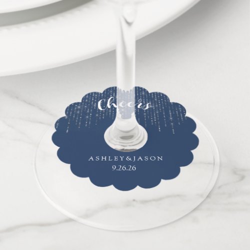 Wedding wine glass tag