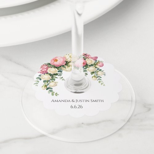 Wedding wine glass tag