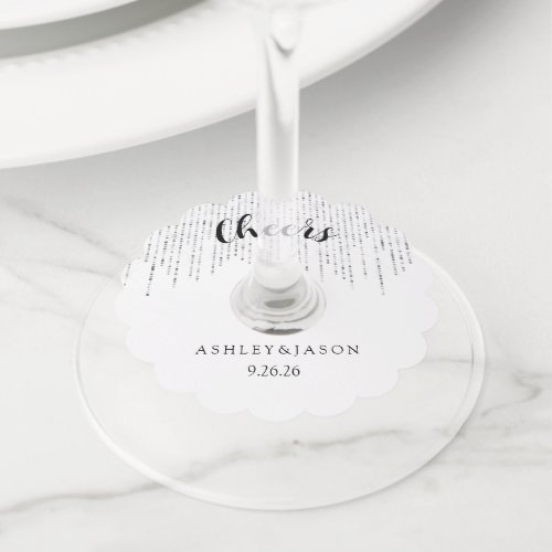 Wedding wine glass tag